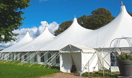 portable restrooms arranged for a event, providing quick and easy access for attendees in Mount Plymouth